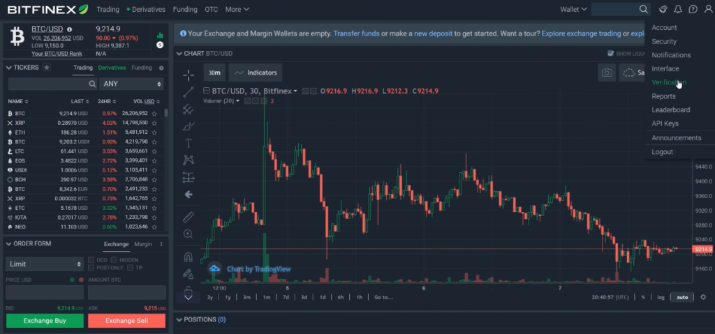 منصة Bitfinex